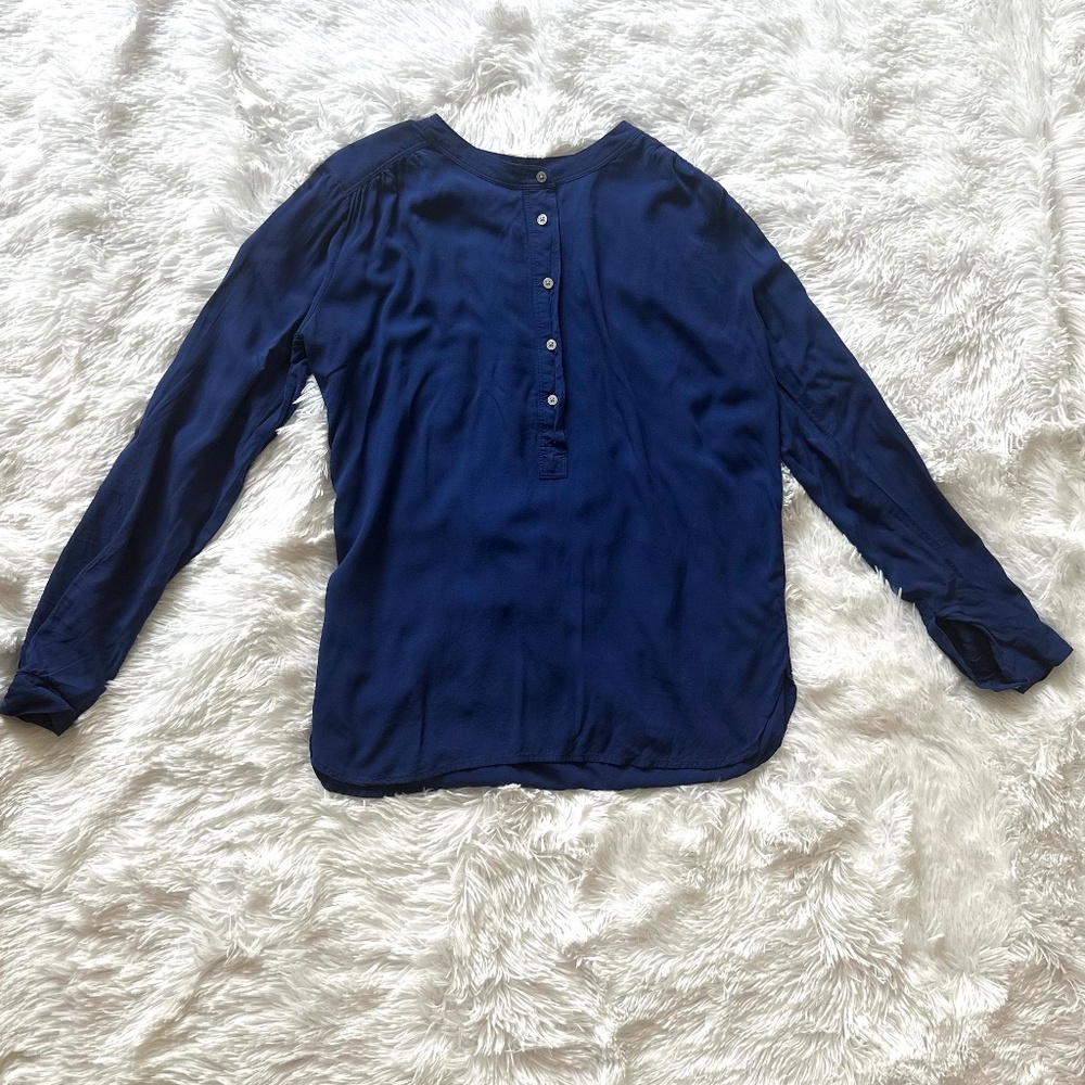 Dark blue half button shirt